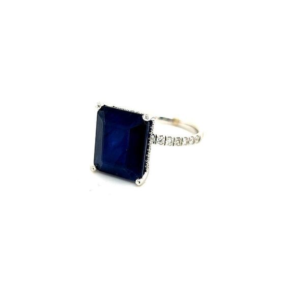 Sapphire Diamond Ring Size 6.75 14k Y Gold 12.05 TCW Certified $3,000 216188 - Picture 8 of 9